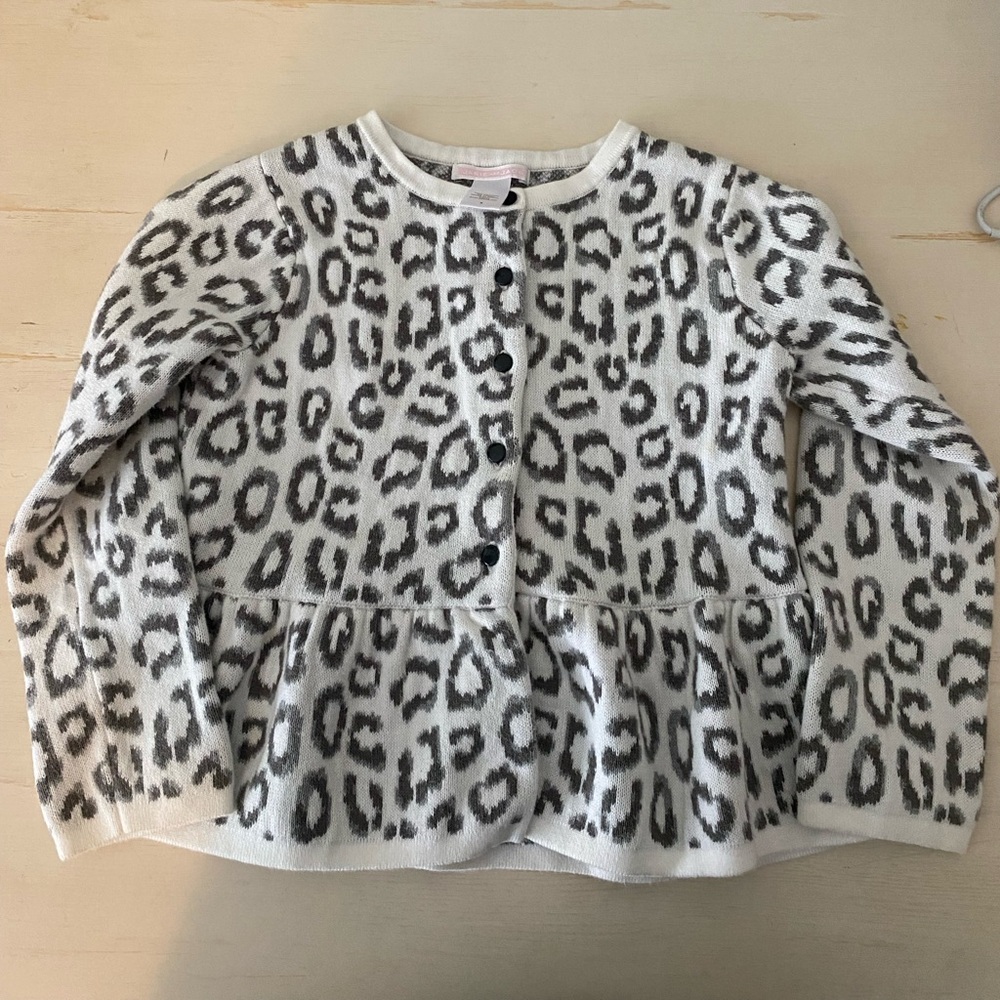 Janie and Jack Gray Leopard Print Sweater